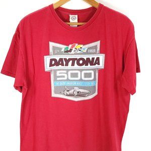 Daytona 500 Graphic T-Shirt Men's Large Red Distressed Delta Pro 2015
